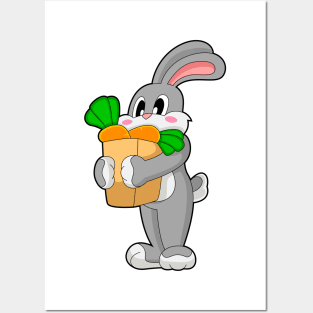 Rabbit Shopping bag Carrot Vegetables Posters and Art